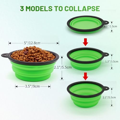 Collapsible Silicone Dog Bowl with Water Bottle – 2-in-1 Feeder