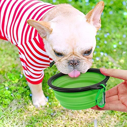 Collapsible Silicone Dog Bowl with Water Bottle – 2-in-1 Feeder