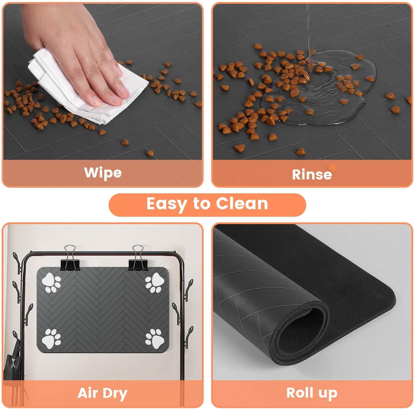 Waterproof Dog & Cat Food Mat – Non-Slip Pet Feeding Placemat