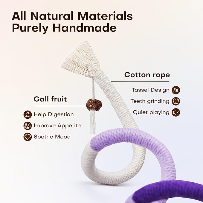 Potaroma Cat Chew Toy with Catnip – Safe Rope Toy for Kittens