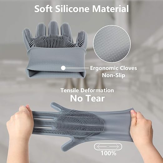 Pet Grooming Glove – 5-Finger Deshedding Brush & Massage Mitt