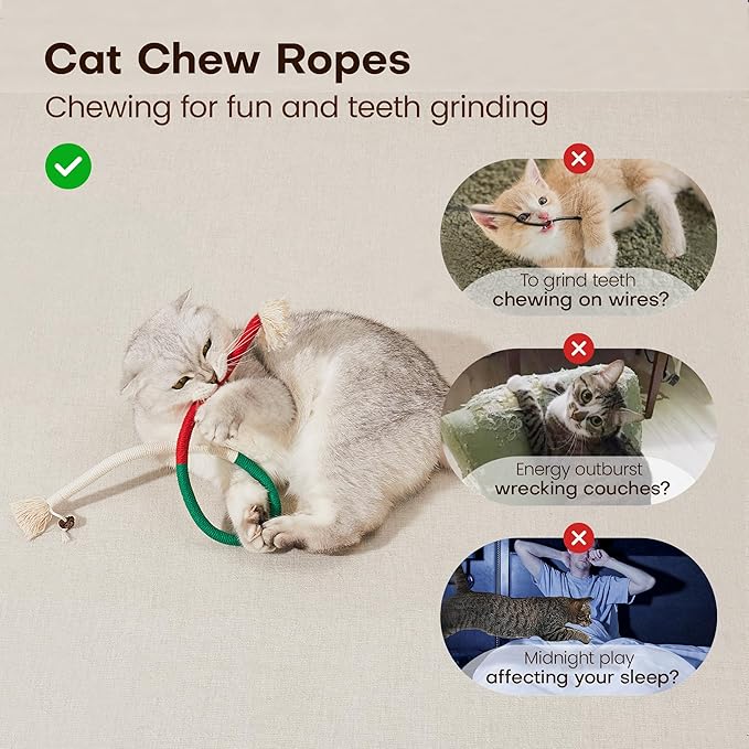 Potaroma Cat Chew Toy with Catnip – Safe Rope Toy for Kittens