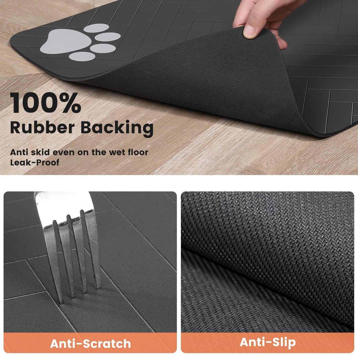 Waterproof Dog & Cat Food Mat – Non-Slip Pet Feeding Placemat