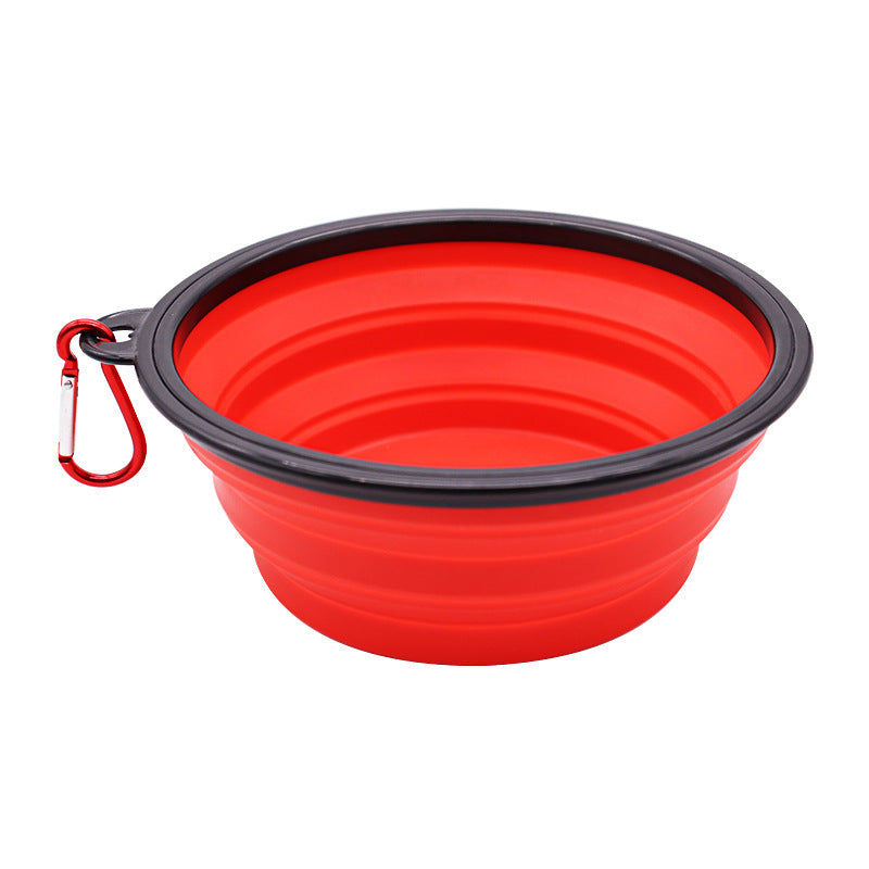 Collapsible Silicone Dog Bowl with Water Bottle – 2-in-1 Feeder
