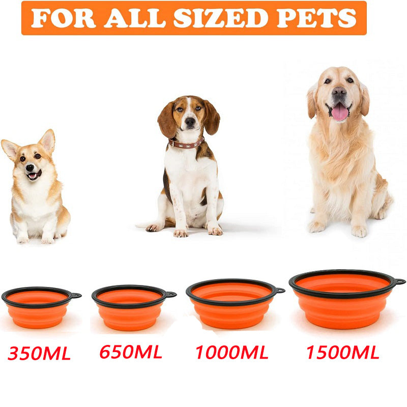 Collapsible Silicone Dog Bowl with Water Bottle – 2-in-1 Feeder