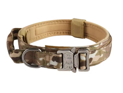 Tactical Dog Collar with Handle – Adjustable Nylon Military Collar