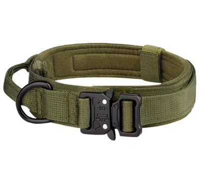 Tactical Dog Collar with Handle – Adjustable Nylon Military Collar