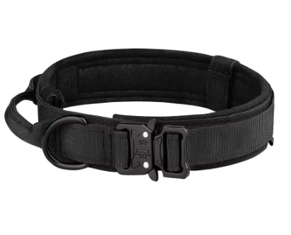 Tactical Dog Collar with Handle – Adjustable Nylon Military Collar