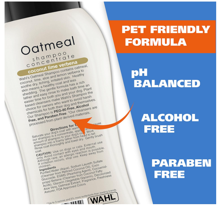 Wahl USA Dog Shampoo – Oatmeal, Coconut & Lime for Itchy Skin