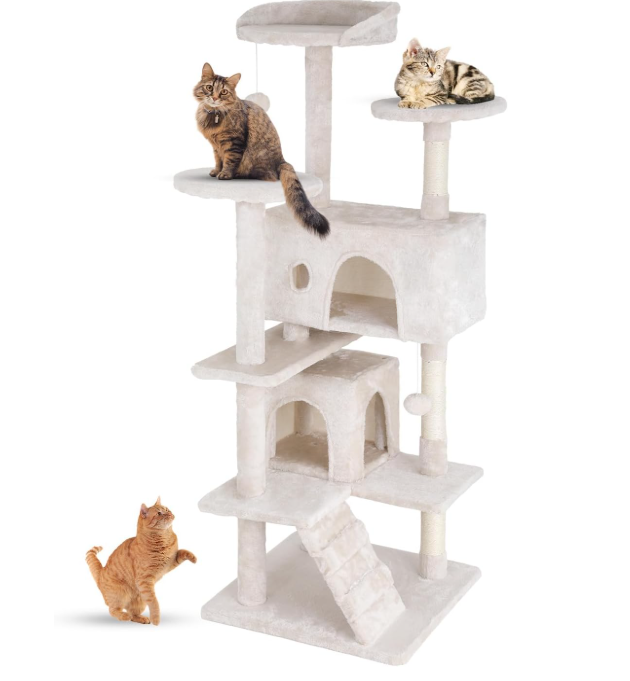 54-Inch Cat Tree Tower – Multi-Level Condo & Scratching Post