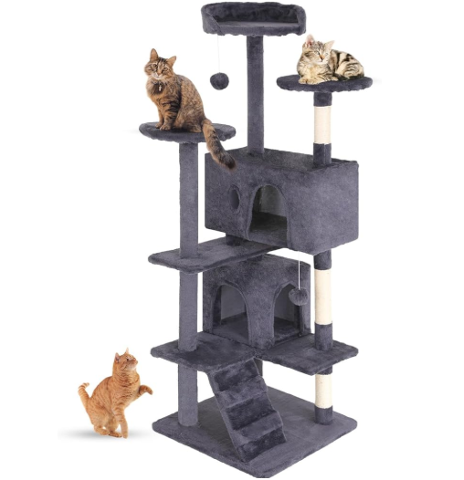 54-Inch Cat Tree Tower – Multi-Level Condo & Scratching Post