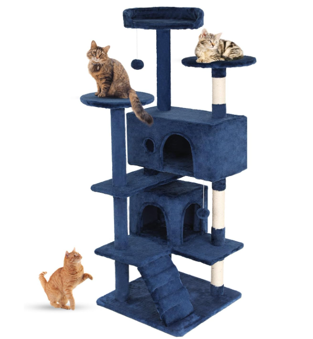 54-Inch Cat Tree Tower – Multi-Level Condo & Scratching Post