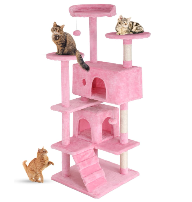 54-Inch Cat Tree Tower – Multi-Level Condo & Scratching Post