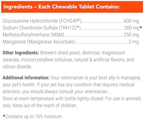 Cosequin Joint Health Supplement for Dogs – 132 Chewable Tablets