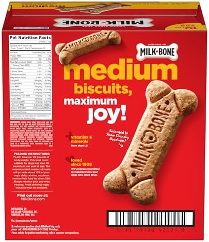 Milk-Bone Dog Treats – Original Crunchy Biscuits for Medium Dogs, 10 lb