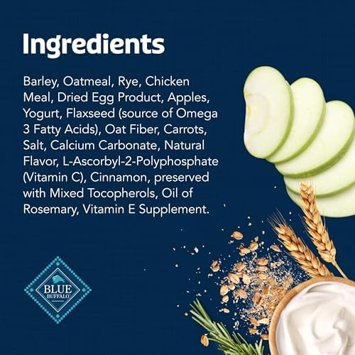 Blue Buffalo Mini Dog Treats – Apple & Yogurt Crunchy Biscuits