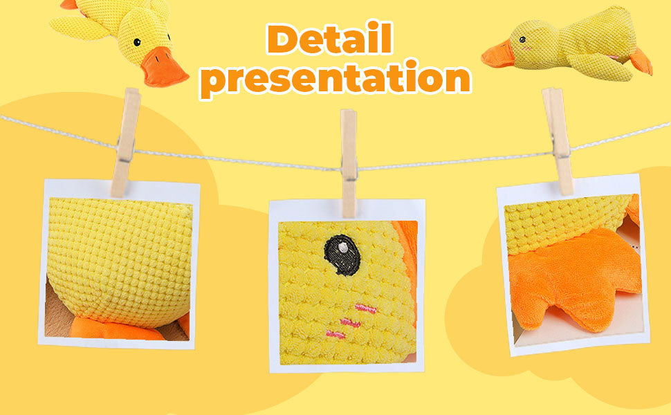 Calming Duck Dog Toy – Soft Plush Pillow with Quacking Sound