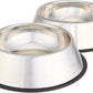 Stainless Steel Non-Skid Dog Bowls – 2-Pack Food & Water Set