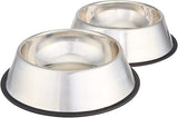 Stainless Steel Non-Skid Dog Bowls – 2-Pack Food & Water Set