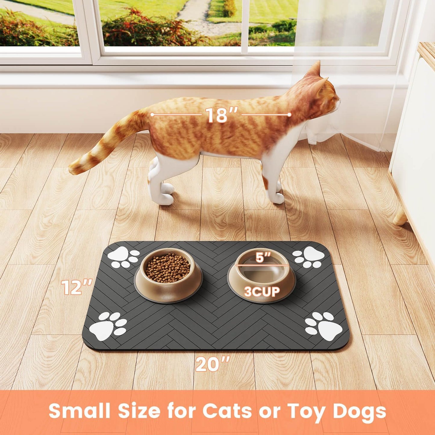Waterproof Dog & Cat Food Mat – Non-Slip Pet Feeding Placemat