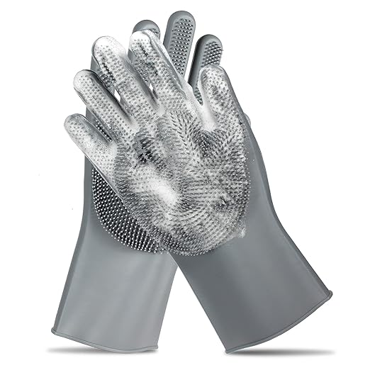 Pet Grooming Glove – 5-Finger Deshedding Brush & Massage Mitt
