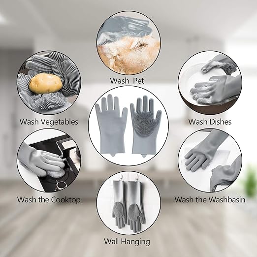 Pet Grooming Glove – 5-Finger Deshedding Brush & Massage Mitt