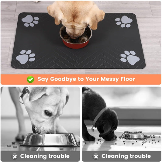 Waterproof Dog & Cat Food Mat – Non-Slip Pet Feeding Placemat