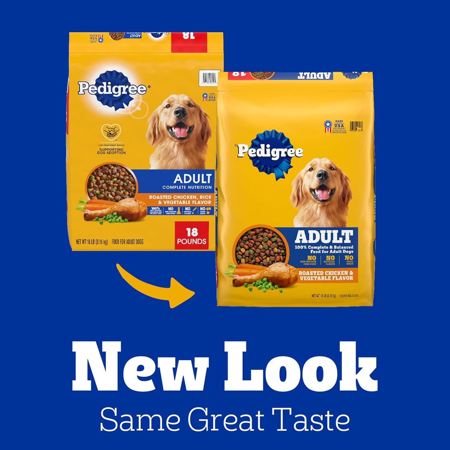 Pedigree Adult Dry Dog Food – Steak & Vegetable Flavor, 18 lb