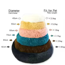 Super Soft Donut Pet Bed – Washable Plush Calming Bed for Dogs & Cats