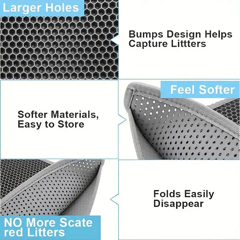 Waterproof Cat Litter Mat – Double Layer Trapping Pad