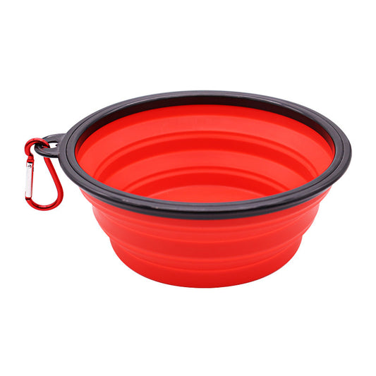 Collapsible Silicone Dog Bowl with Water Bottle – 2-in-1 Feeder