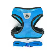 Adjustable Cat & Small Dog Harness with Leash – Soft Mesh Vest