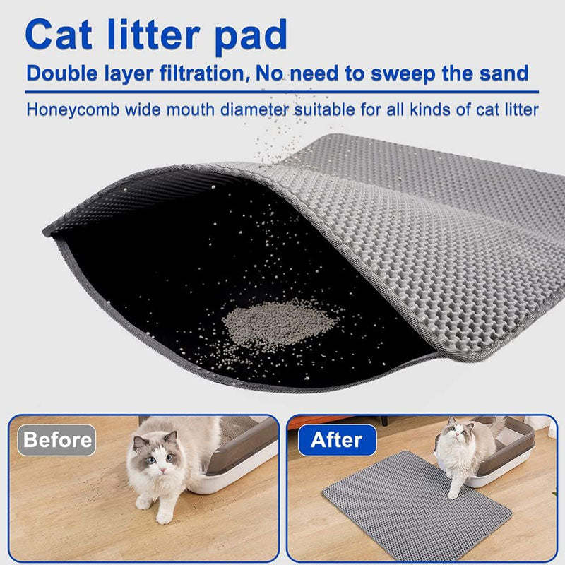 Waterproof Cat Litter Mat – Double Layer Trapping Pad
