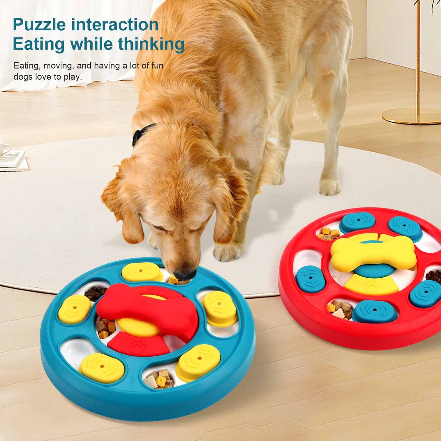 Interactive Dog Puzzle Toy – Slow Feeder Plate for Puppies