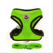 Adjustable Cat & Small Dog Harness with Leash – Soft Mesh Vest
