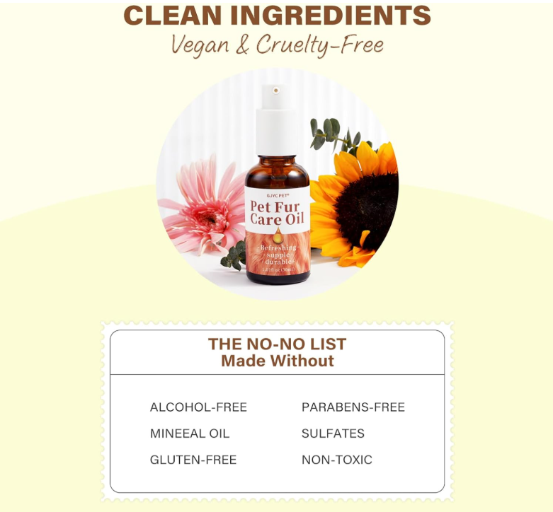 Pet Coat Care Oil – Natural Tangle Remover & Shine for Dogs & Cats