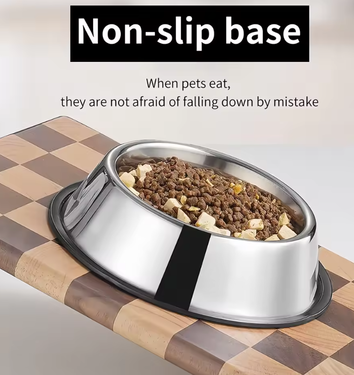 Stainless Steel Non-Skid Dog Bowls – 2-Pack Food & Water Set