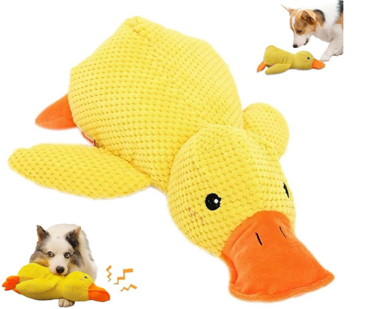 Calming Duck Dog Toy – Soft Plush Pillow with Quacking Sound